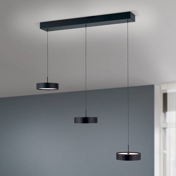 ORION Teide LED-es függőlámpa, fekete, fém, állítható magasságú, dimmelhető, Fekete, Nappali / Étkező, fém, Modern