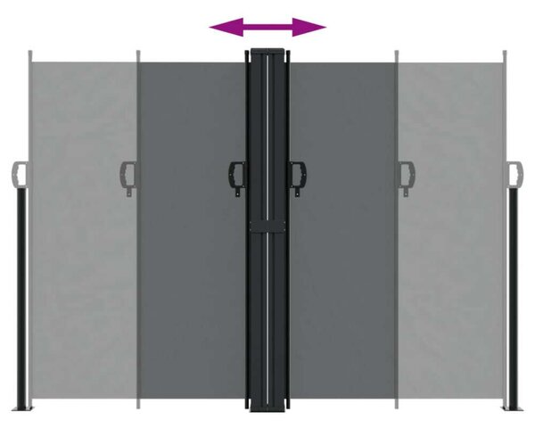 VidaXL fekete behúzható oldalsó napellenző 180 x 600 cm