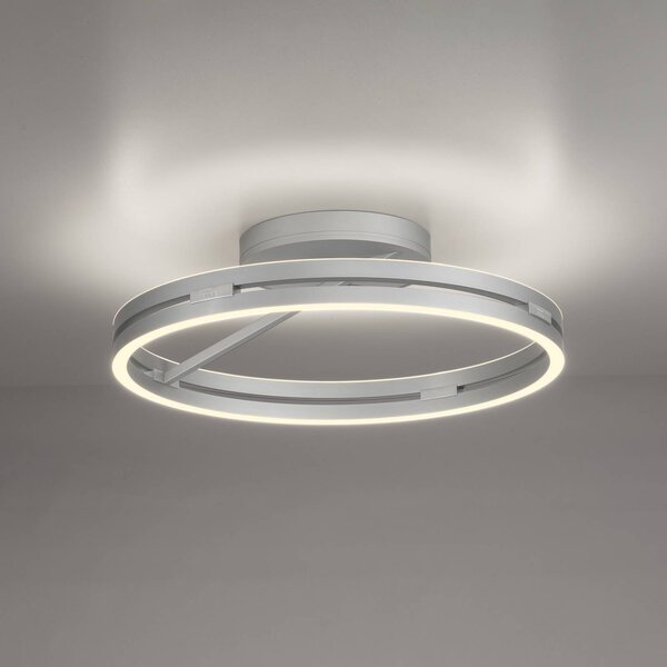 PURE LED mennyezeti világítás Loop, alumínium, fém, Ø 60 cm CCT, dimmelhető, Alu / szürke / cink, Nappali / Étkező, Alumínium, Modern