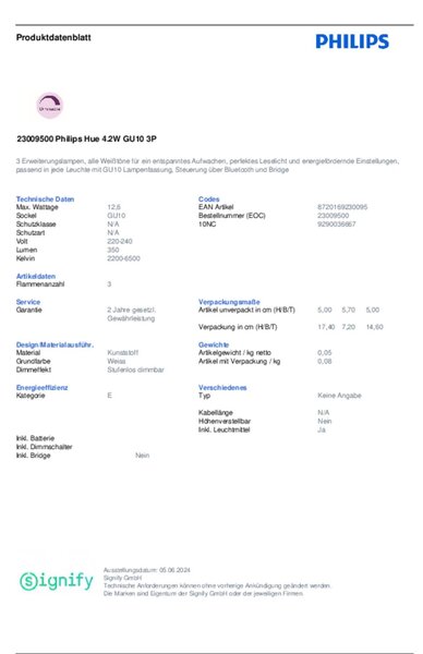 Philips Hue White Ambiance GU10 4,2 W reflektor, 3 db, dimmelhető, Műanyag
