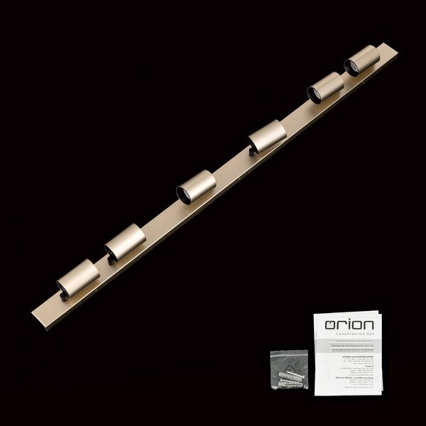 ORION Spotlámpa Sean, 6 lámpás, arany színű, fém, forgatható, dimmelhető, Sárgaréz / arany, Nappali / Étkező, fém, Modern