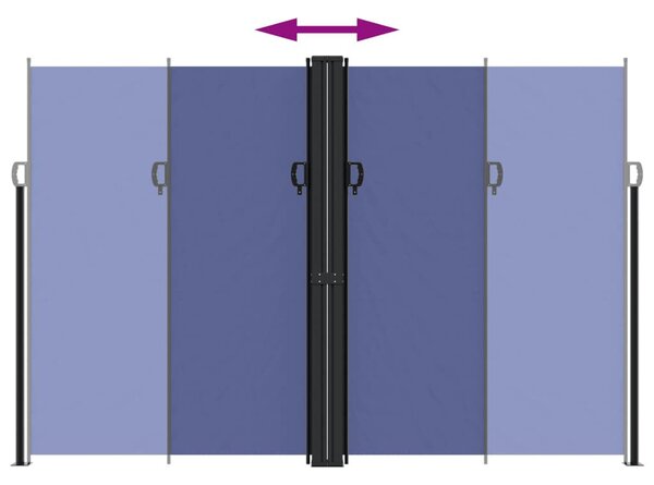 VidaXL kék behúzható oldalsó napellenző 220 x 600 cm