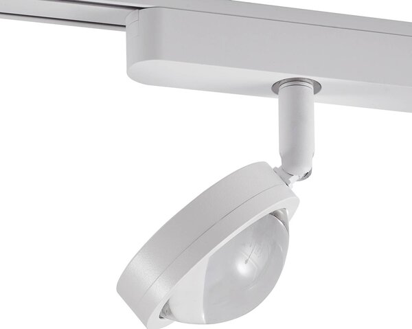 Lindby 48 V Lumaro sínrendszer, spotlámpák, 5 izzós, fehér, Ø7cm, dimmelhető, dimmelhető, Fehér / opál, Nappali / Étkező, Alumínium, Modern
