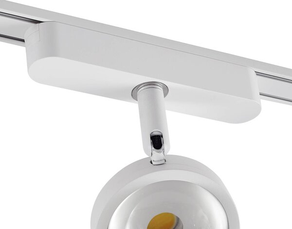Lindby 48 V Lumaro sínrendszer, spotlámpák, 5 izzós, fehér, Ø7cm, dimmelhető, dimmelhető, Fehér / opál, Nappali / Étkező, Alumínium, Modern