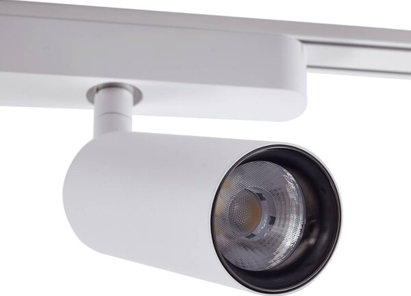 Lindby 48 V-os Lumaro sínrendszer, spotlámpák, 9 izzós, fehér, Ø4 cm, 13 dimmelhető, Fehér / opál, Nappali / Étkező, Alumínium, Modern