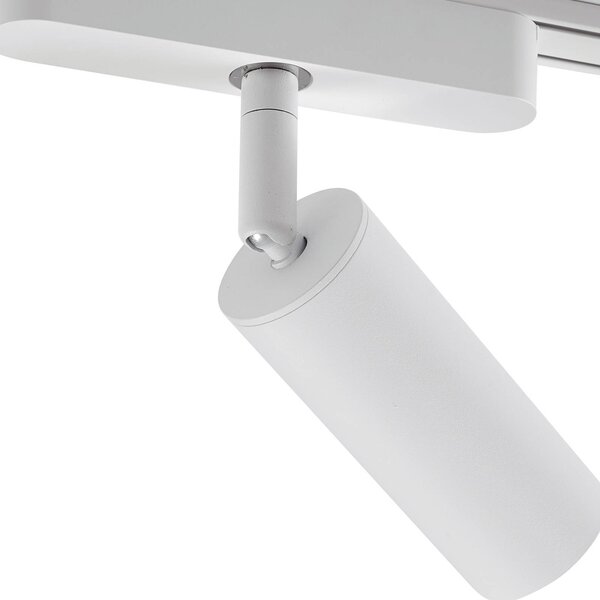 Lindby 48 V-os Lumaro sínrendszer, spotlámpák, 9 izzós, fehér, Ø 4 cm, 25 cm,, dimmelhető, Fehér / opál, Nappali / Étkező, Alumínium, Modern