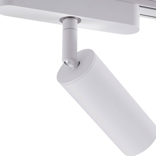 Lindby 48 V-os Lumaro sínrendszer, spotlámpák, 9 izzós, fehér, Ø4 cm, 13 dimmelhető, Fehér / opál, Nappali / Étkező, Alumínium, Modern