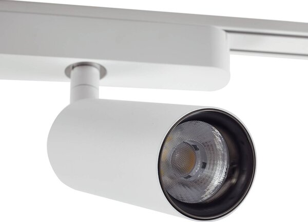 Lindby 48 V-os Lumaro sínrendszer, spotlámpák, 9 izzós, fehér, Ø 4 cm, 25 cm,, dimmelhető, Fehér / opál, Nappali / Étkező, Alumínium, Modern