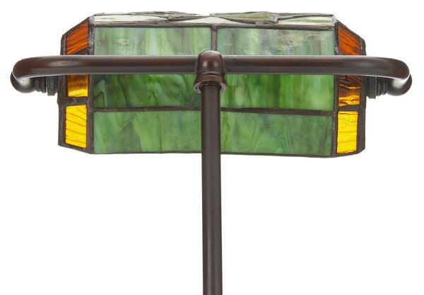 Artistar Kiváló asztali lámpa DRAGONFLY, kézzel készített, Zöld, Nappali / Étkező, Üveg, Tiffany
