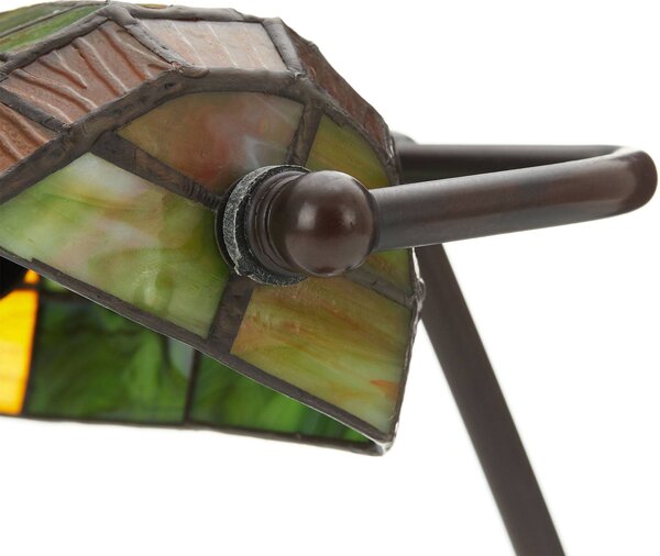 Artistar Kiváló asztali lámpa DRAGONFLY, kézzel készített, Zöld, Nappali / Étkező, Üveg, Tiffany