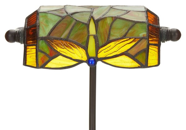 Artistar Kiváló asztali lámpa DRAGONFLY, kézzel készített, Zöld, Nappali / Étkező, Üveg, Tiffany