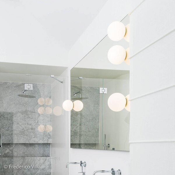 Artemide Dioscuri fali lámpa, IP65, Ø 25 cm, dimmelhető, Fehér / opál, Folyosó, Üveg, Dizájn