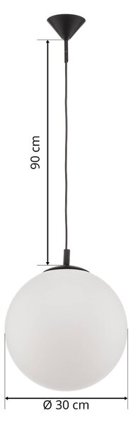 ALDEX Lógó lámpa 562, matt üveg, fekete kupola/baldachin, dimmelhető, Fehér / opál, Nappali / Étkező, Üveg, Modern