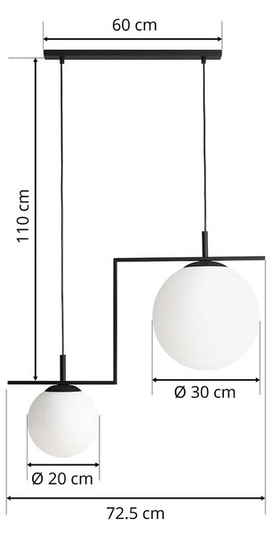 ALDEX Lógó világítás Zac, 2 izzós, fekete, dimmelhető, Fekete, Nappali / Étkező, fém, Modern
