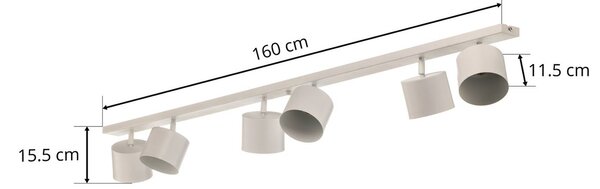 ALDEX Mennyezeti spotlámpa 1046PL_K, 6 izzós, fehér, dimmelhető, Fehér / opál, Nappali / Étkező, fém, Modern