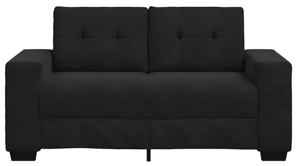 Fekete bársony loveseat kanapé 160x77x82 cm