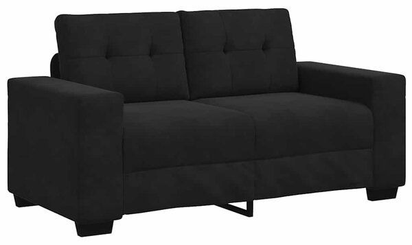 Fekete bársony loveseat kanapé 160x77x82 cm