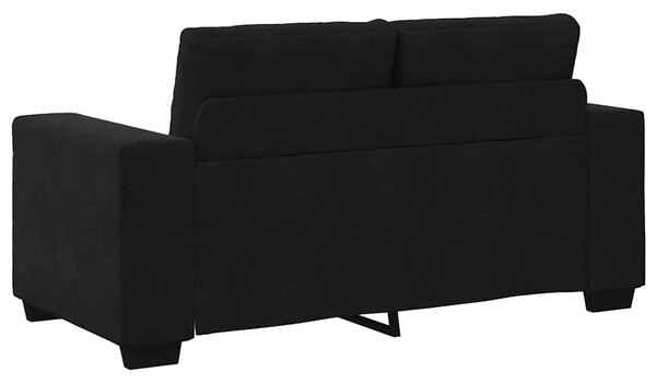 Fekete bársony loveseat kanapé 160x77x82 cm