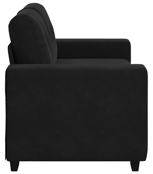 Fekete bársony loveseat kanapé 160x77x82 cm