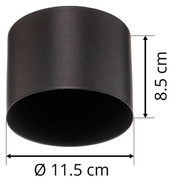 Euluna mennyezeti spotlámpa Chloe, fekete, Ø 11,5 cm, merev acél, dimmelhető, Fekete, Nappali / Étkező, fém, Modern