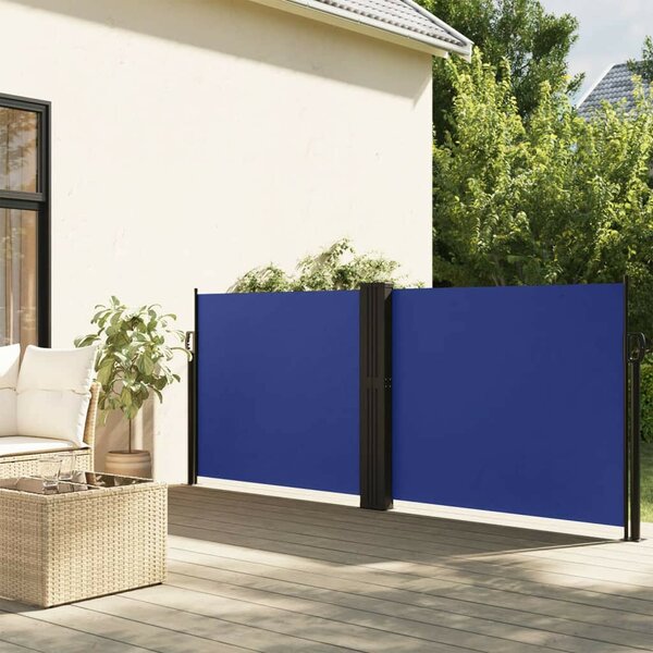 VidaXL kék behúzható oldalsó napellenző 100 x 1000 cm