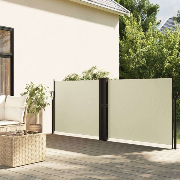VidaXL krémszínű behúzható oldalsó napellenző 140 x 1000 cm