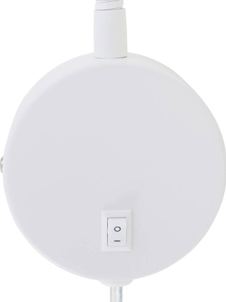 Briloner LED fali világítás Tusa, fehér, fém, 45 cm, hajlított kar, Fehér / opál, Hálószoba, fém, Modern
