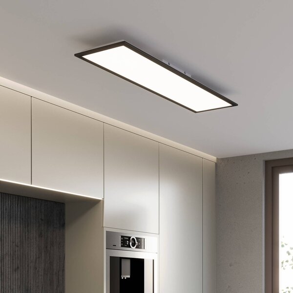 Briloner LED panel Piatto CCT távirányító, 100x25, fekete, dimmelhető, Fekete, Nappali / Étkező, fém, Modern