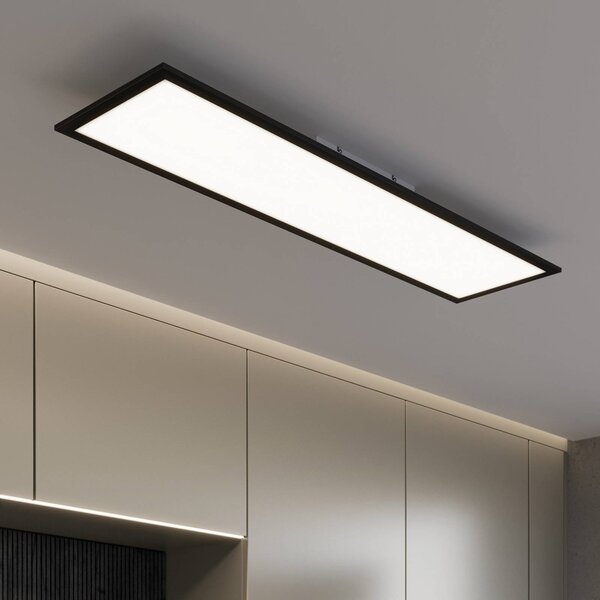 Briloner LED panel Piatto CCT távirányító, 100x25, fekete, dimmelhető, Fekete, Nappali / Étkező, fém, Modern