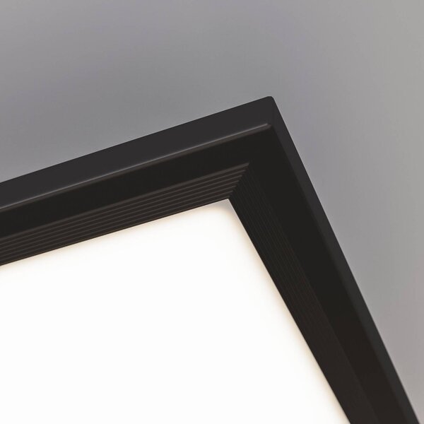 Briloner LED panel Piatto CCT távirányító, 100x25, fekete, dimmelhető, Fekete, Nappali / Étkező, fém, Modern