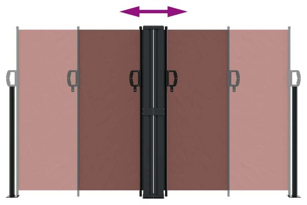 VidaXL barna behúzható oldalsó napellenző 140 x 1000 cm