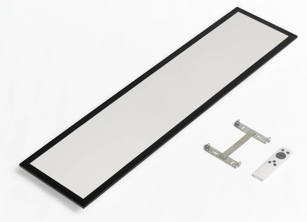 Briloner LED panel Piatto CCT távirányító, 100x25, fekete, dimmelhető, Fekete, Nappali / Étkező, fém, Modern