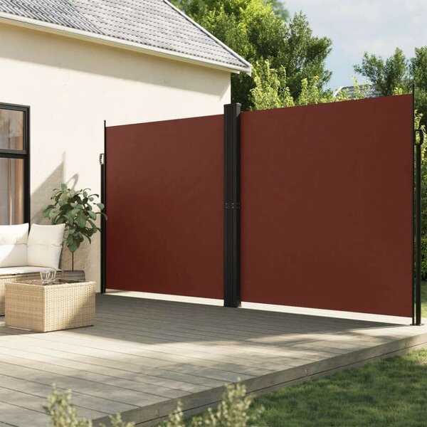 VidaXL barna behúzható oldalsó napellenző 200 x 600 cm
