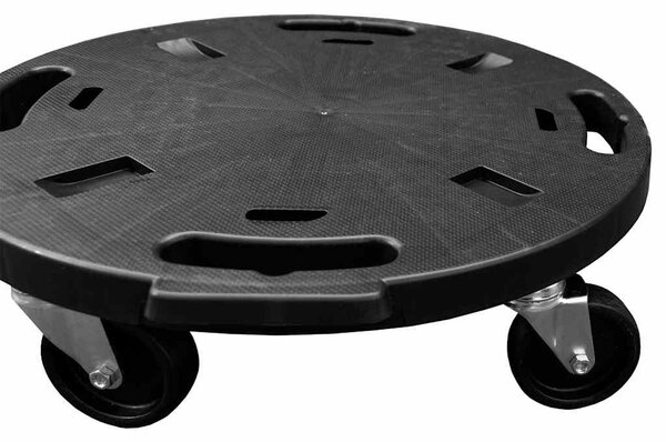 Fekete 40 cm átmérőjű növénytartó kerekekkel 275 kg