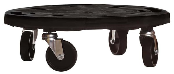 Fekete 40 cm átmérőjű növénytartó kerekekkel 275 kg