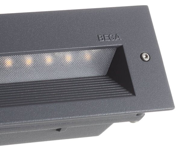 BEGA 33055 LED fali 3000K grafit 32 cm, Alu / szürke / cink, Folyosó, Alumínium