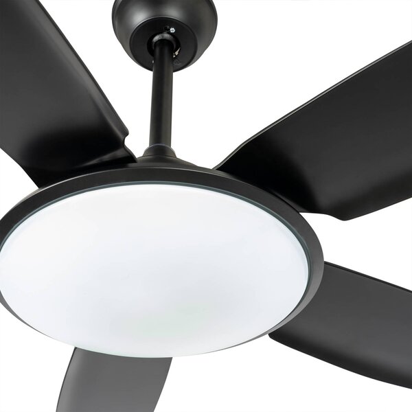 Lucande Divian LED mennyezeti ventilátor, fekete, DC, csendes, CCT, Fekete, Nappali / Étkező, fém, Modern