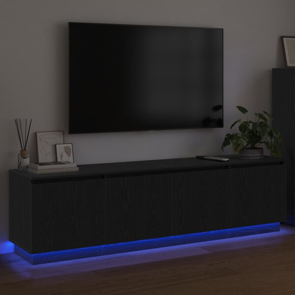 TV szekrény 180 x 38 x 49 cm Fekete tölgy Szerelt Fa