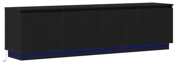 TV szekrény 180 x 38 x 49 cm Fekete tölgy Szerelt Fa