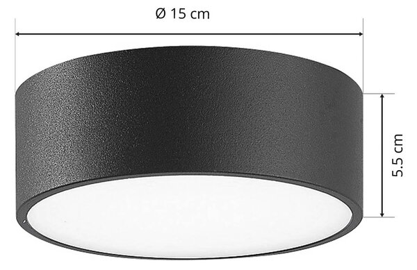 CMD LED kültéri lámpa 9025, Ø 15 cm, Fekete, Alumínium, Modern