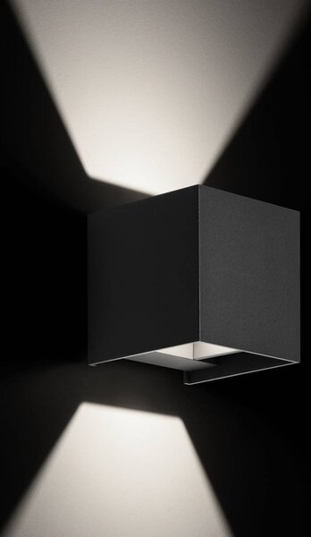 CMD LED kültéri fali lámpa 9032 fel/le antracit, Fekete, Alumínium, Modern