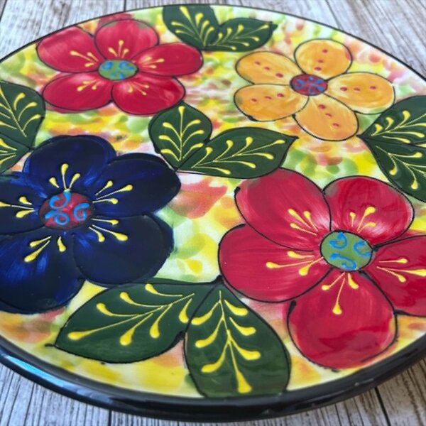 Mediterrán tarka pizza tányér 31 cm átmérővel