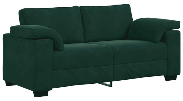 Sötétzöld bársony loveseat kanapé 180x77x82 cm