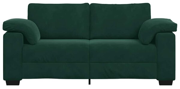 Sötétzöld bársony loveseat kanapé 180x77x82 cm