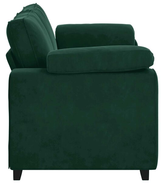 Sötétzöld bársony loveseat kanapé 180x77x82 cm