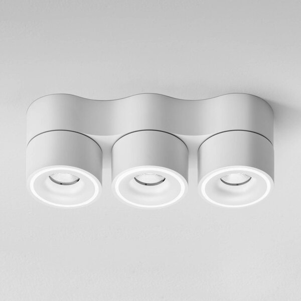 Egger Licht DLS LED reflektor Clippo Trio, 3-lángú, fehér, dimmelhető, dimmelhető, Fehér / opál, Dolgozószoba / Iroda, Alumínium, Modern