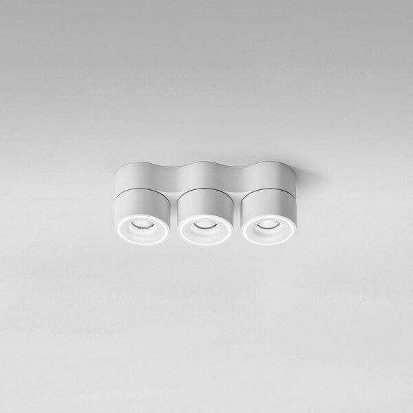 Egger Licht DLS LED reflektor Clippo Trio, 3-lángú, fehér, dimmelhető, dimmelhető, Fehér / opál, Dolgozószoba / Iroda, Alumínium, Modern