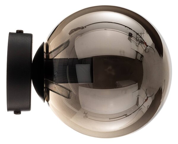 EMIBIG LIGHTING Fali világítás Glassy, fekete, grafit, üveg, E14, Ø 14 cm, dimmelhető, Fekete, Nappali / Étkező, Üveg, Modern