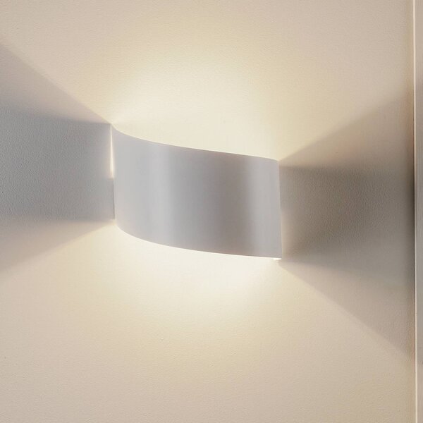 EMIBIG LIGHTING Vero fali világítás fehérre lakkozott acélból, dimmelhető, Fehér / opál, Nappali / Étkező, fém, Modern