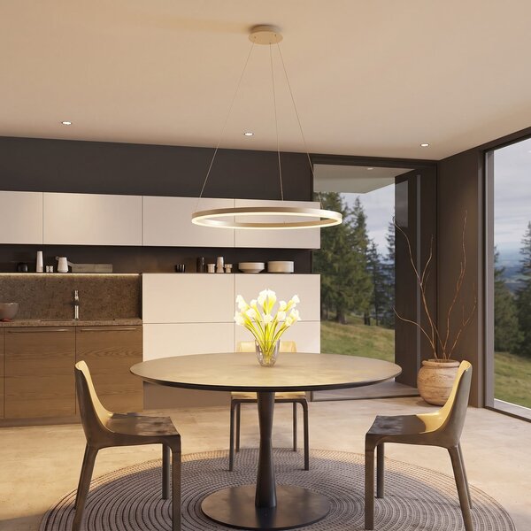 Függőlámpa Arcchio, Albiona, dimmable, Bézs, Konyha, Fém, Modern